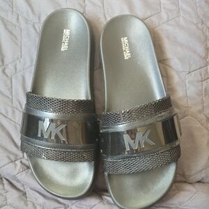 Michael Kors Black Logo Slide Sandals